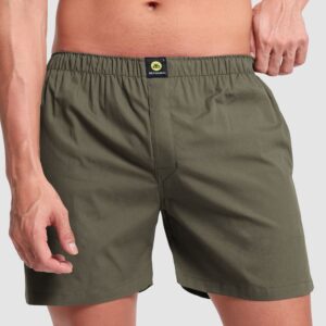 Plain Army Green Mens Boxer